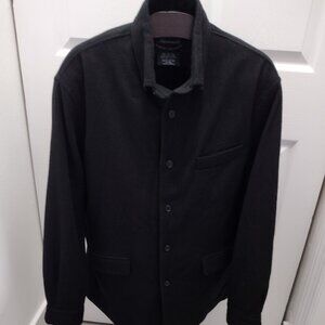 Faconnable Albert Goldberg 100% Wool Jacket Mens Button Front Coat Classic Black